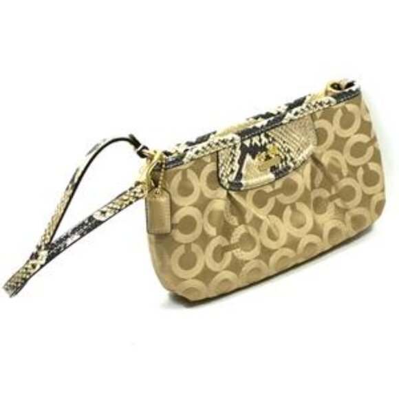 NWT Coach Madison Op Art Snake Print Wristlet or Small Handbag - Picture 3 of 6